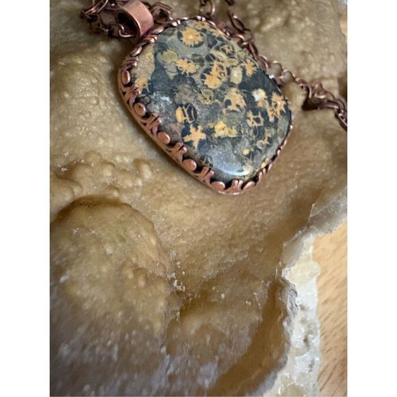 Necklace, Ocean Jasper Pendant Necklace with Copper, NEW, Artisan, Unique, Handm - Picture 3 of 6